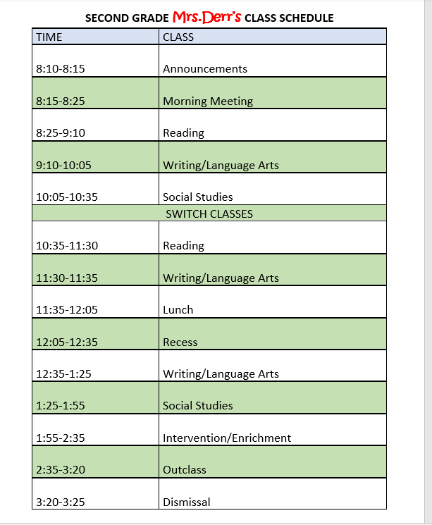 Daily Schedule